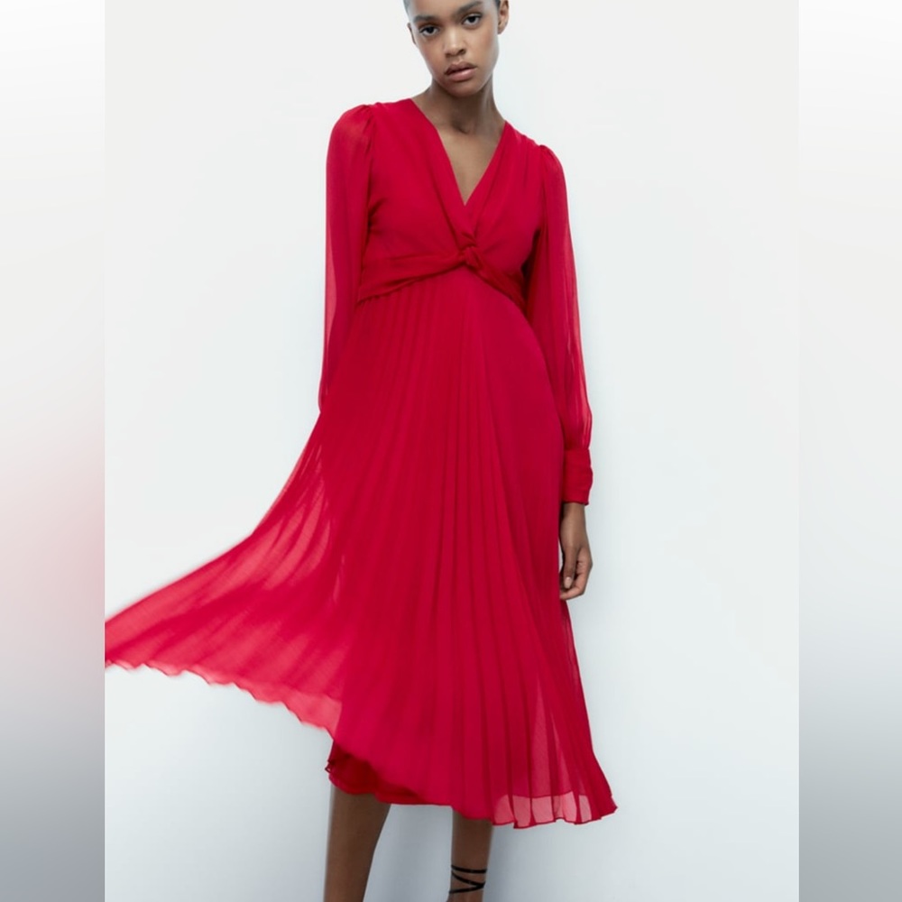 Zara pleated midi dress